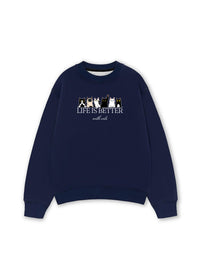 Áo Sweater Nỉ Hai Da Life Is Better With Cats