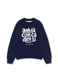 Áo Sweater Nỉ Hai Da Cá Đen Xì