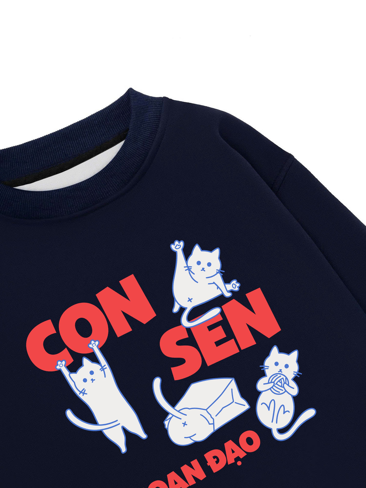 Áo Sweater Nỉ Hai Da Con Sen Ngoan Đạo Mèo
