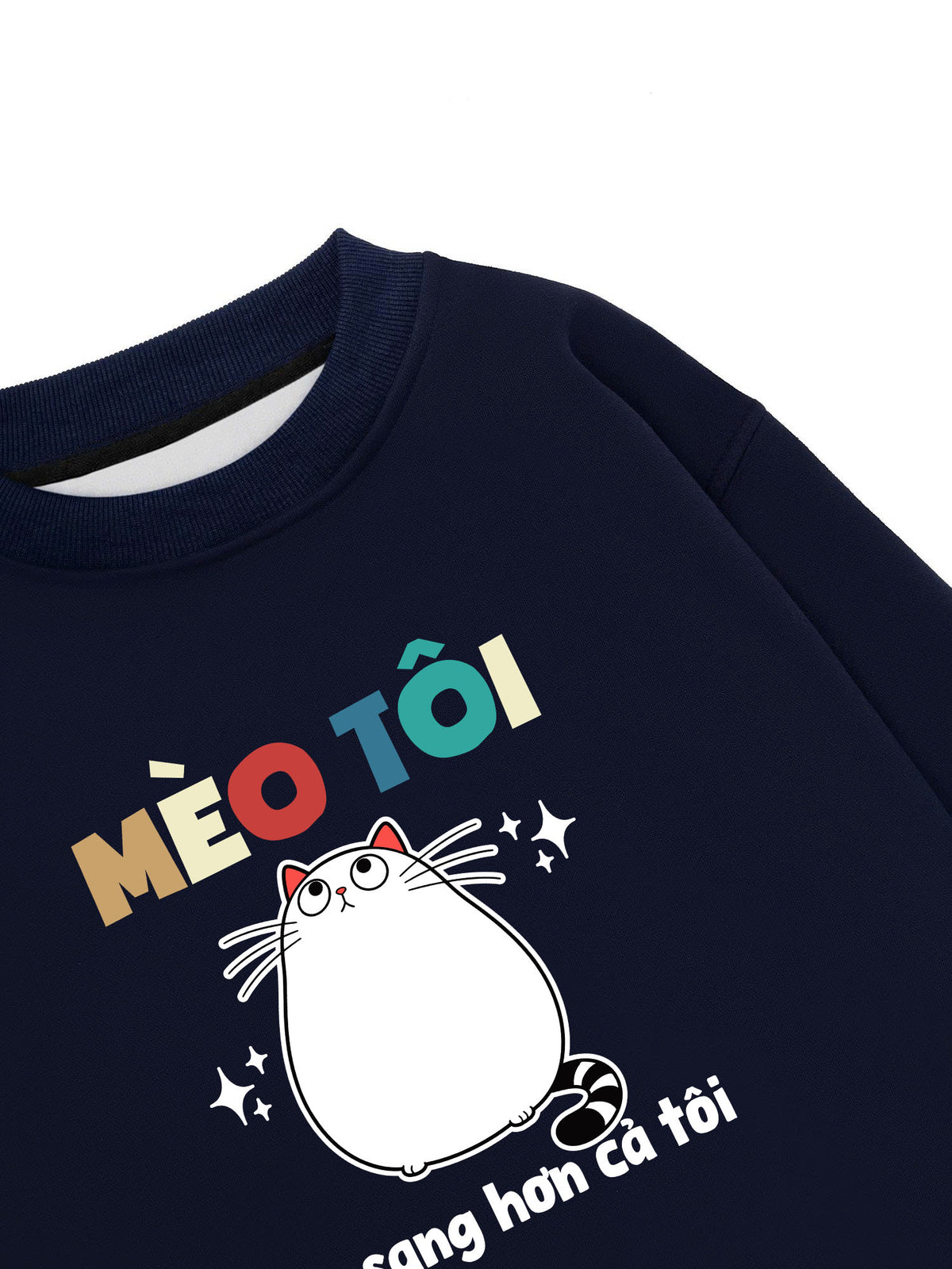 Áo Sweater Nỉ Hai Da Mèo Ăn Sang Hơn Tôi
