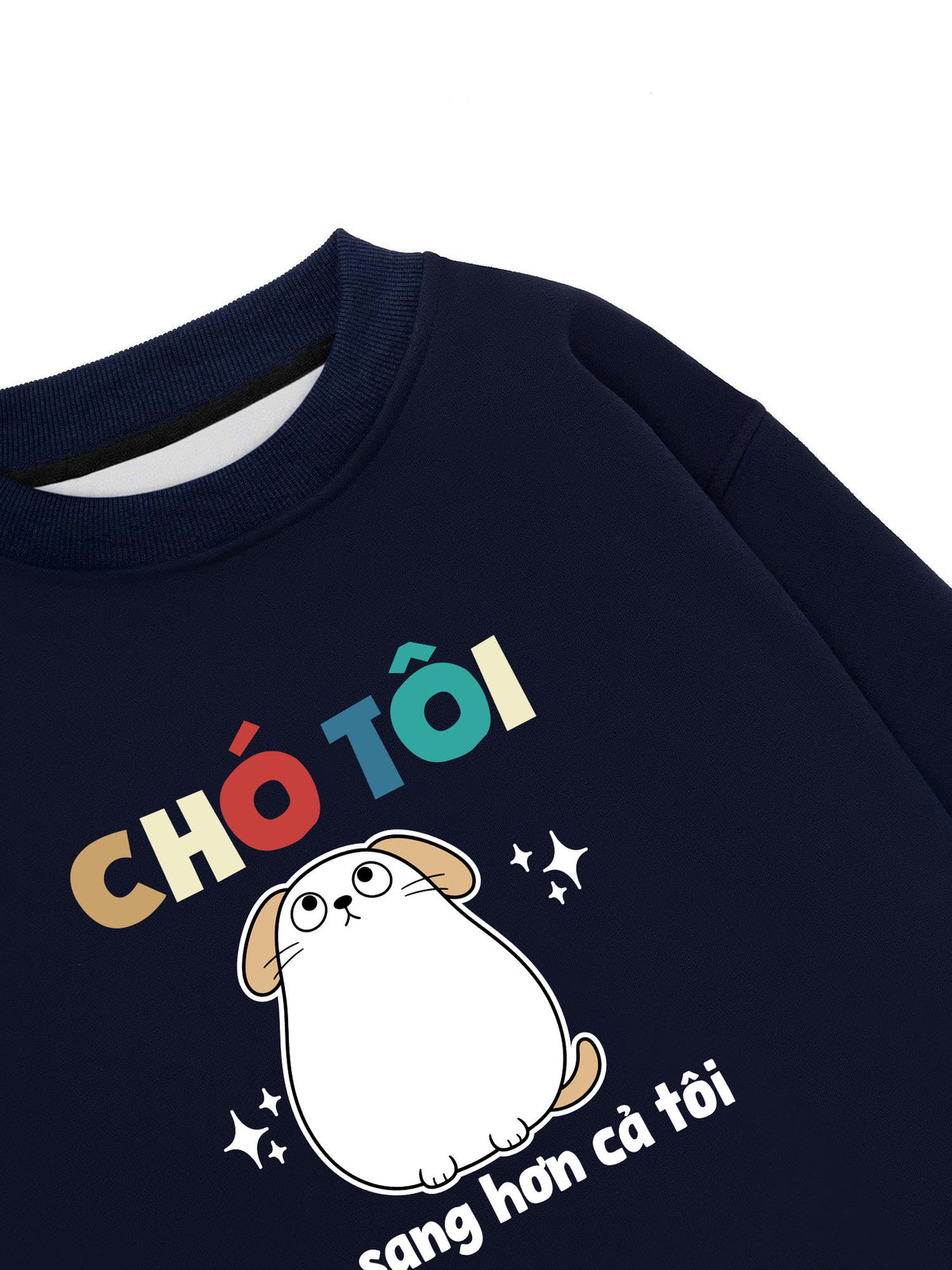 Áo Sweater Nỉ Hai Da Chó Ăn Sang Hơn Tôi