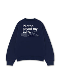 Áo Sweater Nỉ Hai Da  Pilates Saved My Lưng