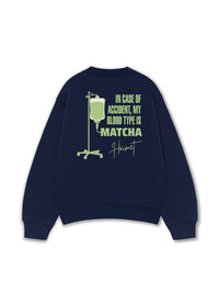 Áo Sweater Nỉ Hai Da Blood Type Is Matcha