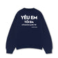 Áo Sweater Nỉ Hai Da Yêu Em Tối Đa