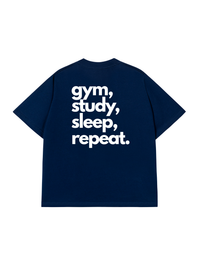 Áo Thun Relaxed Fit Gym Study Sleep Repeat