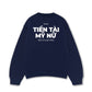 Áo Sweater Nỉ Hai Da Tiền Tài Mỹ Nữ