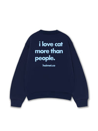 Áo Sweater Nỉ Hai Da I Love Cat