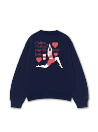 Áo Sweater Nỉ Hai Da Pilates & Coffee