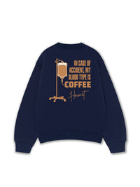 Áo Sweater Nỉ Hai Da  Blood Type Is Coffee
