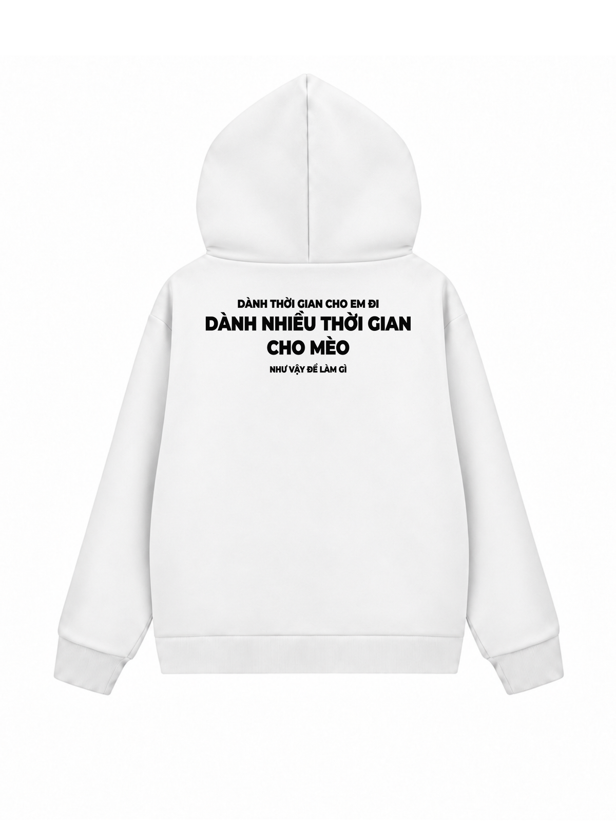 Áo Hoodie Zip Nỉ Hai Da Dành Thời Gian Cho Mèo