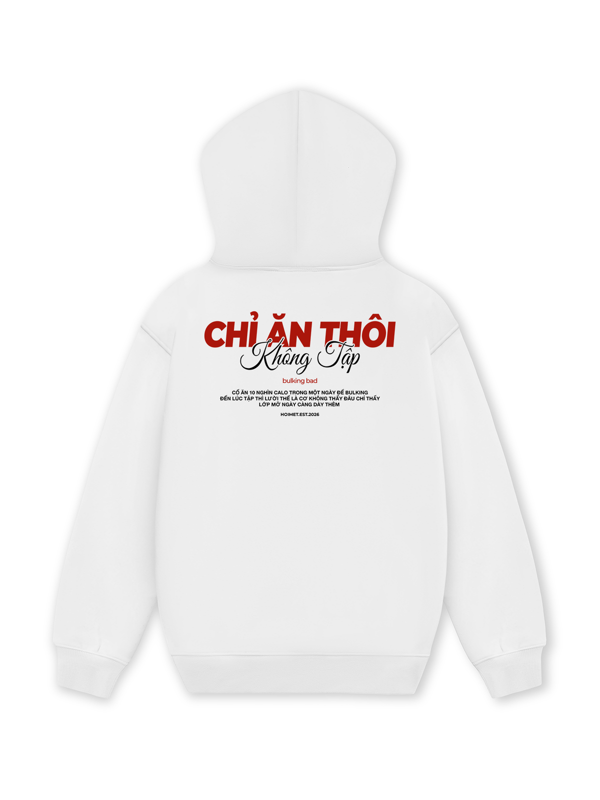 Áo Hoodie Nỉ Hai Da Chỉ Ăn Không Tập
