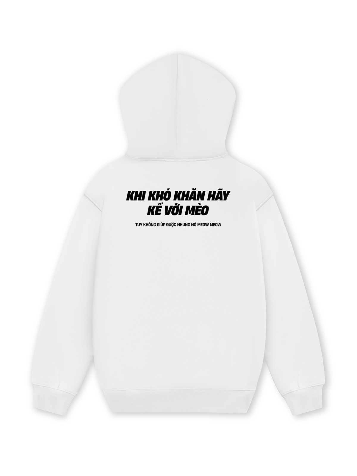 Áo Hoodie Nỉ Hai Da Khó Khăn Hãy Kể Với Mèo
