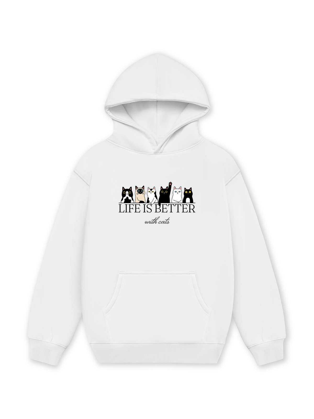 Áo Hoodie Nỉ Hai Da Life Is Better With Cats