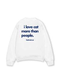 Áo Sweater Nỉ Hai Da I Love Cat