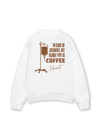 Áo Sweater Nỉ Hai Da  Blood Type Is Coffee