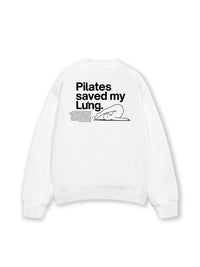 Áo Sweater Nỉ Hai Da  Pilates Saved My Lưng
