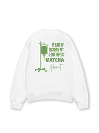 Áo Sweater Nỉ Hai Da Blood Type Is Matcha