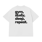 Áo Thun Relaxed Fit Gym Study Sleep Repeat