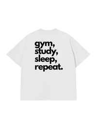 Áo Thun Relaxed Fit Gym Study Sleep Repeat