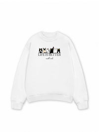 Áo Sweater Nỉ Hai Da Life Is Better With Cats