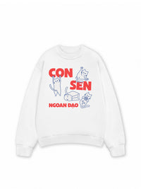 Áo Sweater Nỉ Hai Da Con Sen Ngoan Đạo Mèo