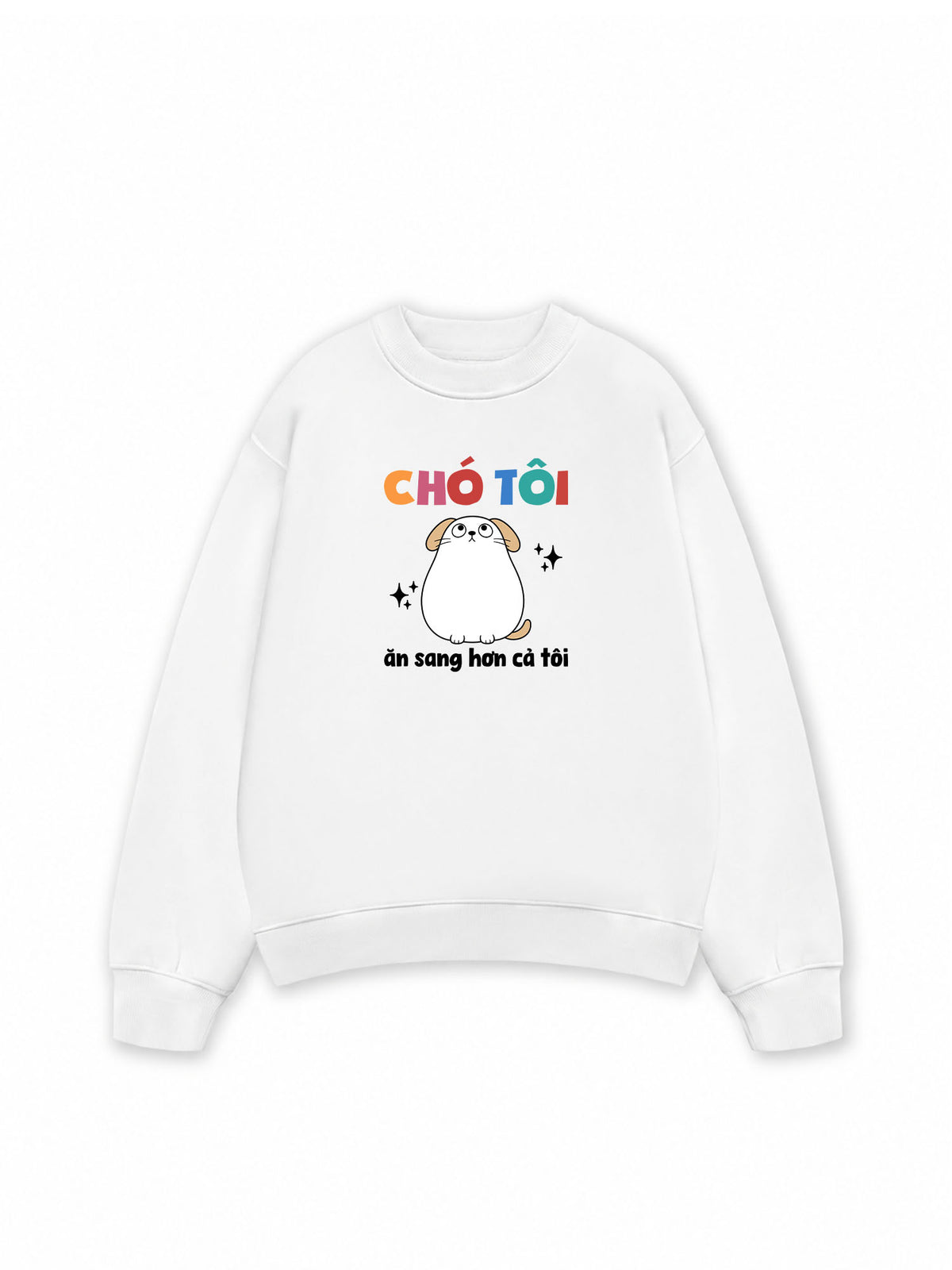 Áo Sweater Nỉ Hai Da Chó Ăn Sang Hơn Tôi