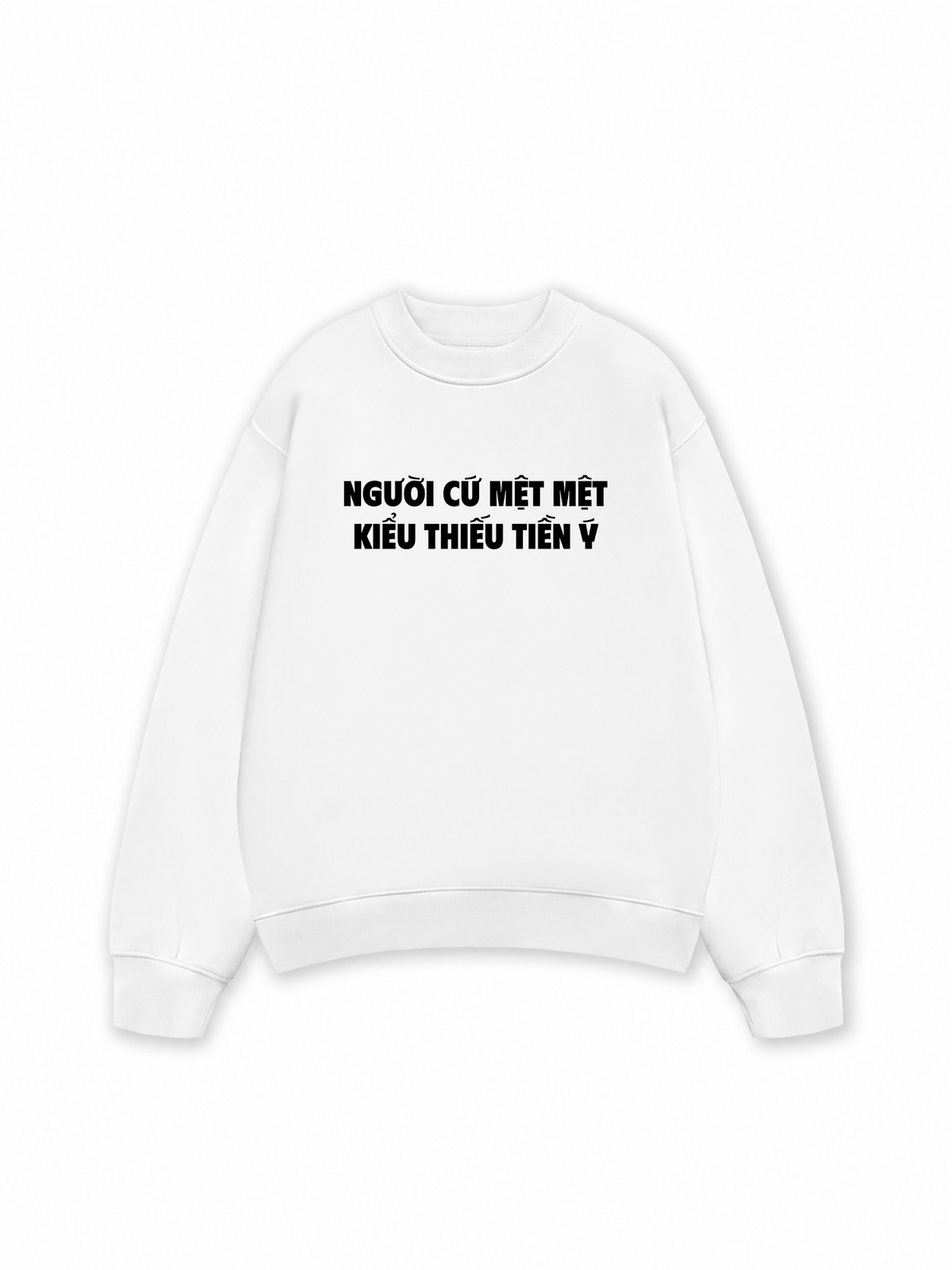 Áo Sweater Nỉ Hai Da Người Cứ Mệt Mệt Kiểu Thiếu Tiền
