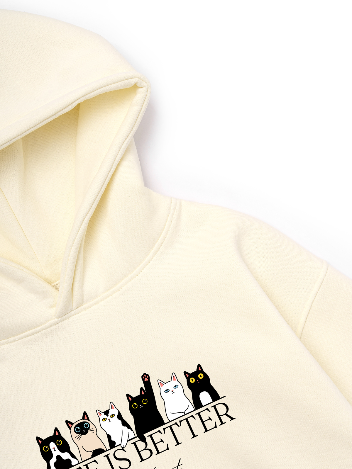 Áo Hoodie Nỉ Hai Da Life Is Better With Cats