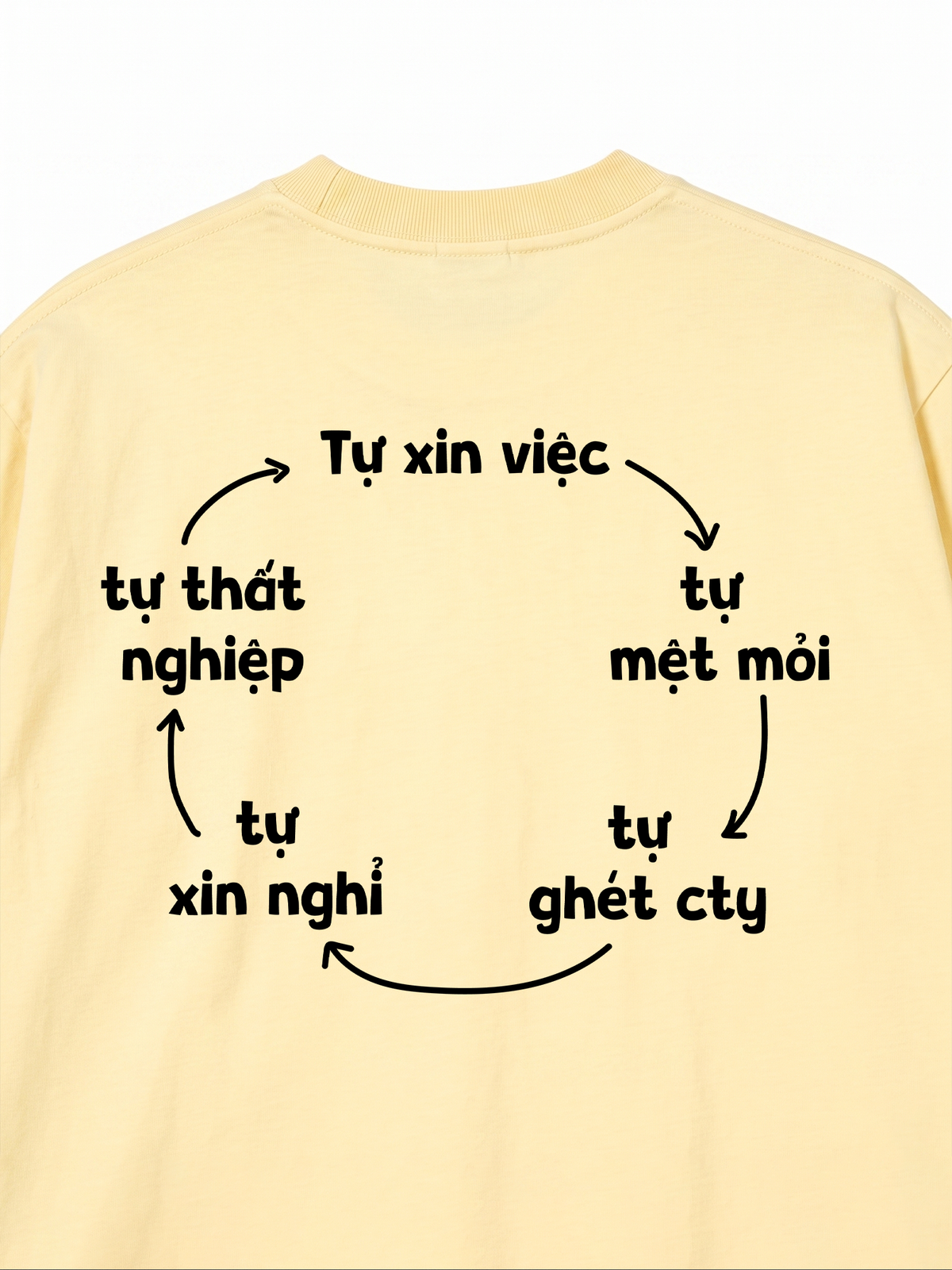 Áo Thun Relaxed Fit Tự Xin Việc Tự Mệt Mỏi