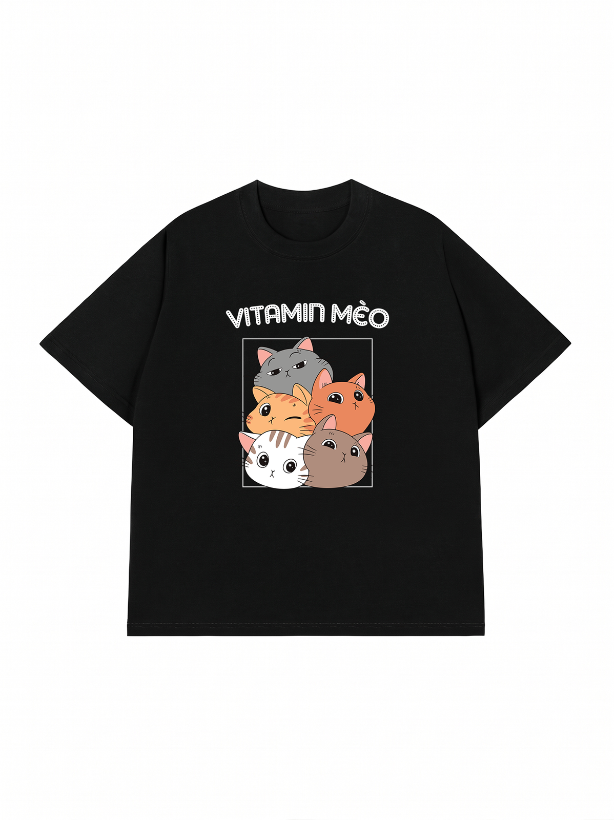 Áo Thun Relaxed Fit Vitamin Mèo