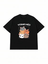 Áo Thun Relaxed Fit Vitamin Mèo