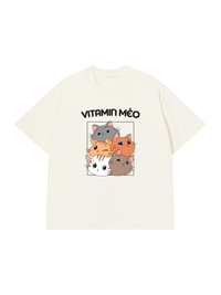 Áo Thun Relaxed Fit Vitamin Mèo