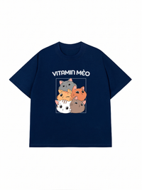 Áo Thun Relaxed Fit Vitamin Mèo