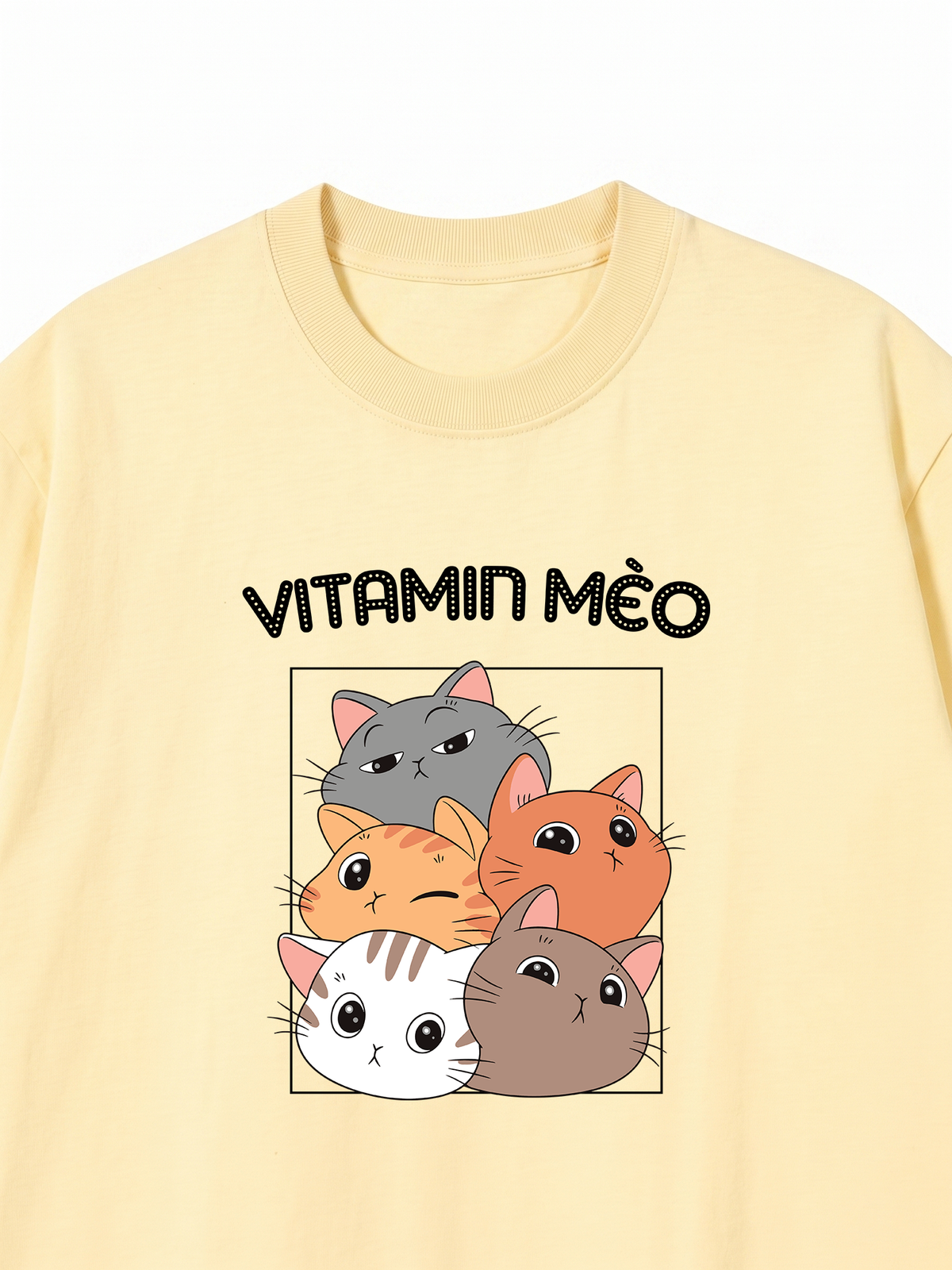 Áo Thun Relaxed Fit Vitamin Mèo