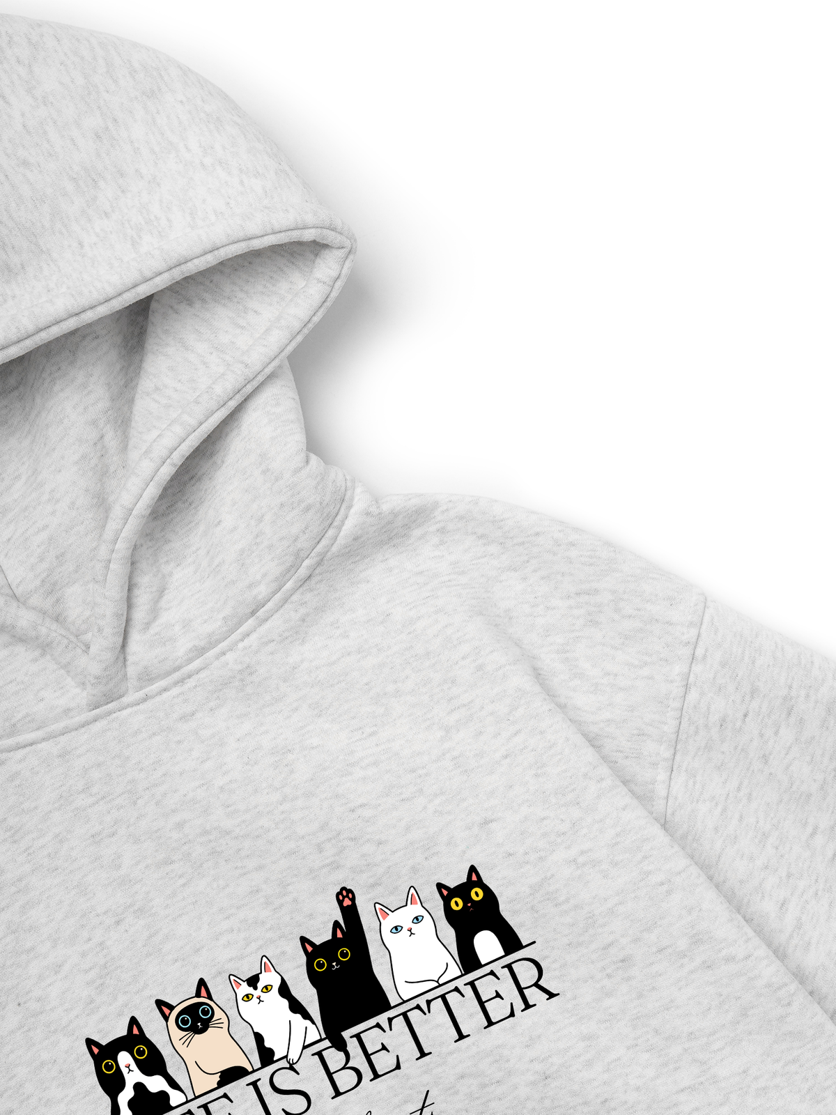 Áo Hoodie Nỉ Hai Da Life Is Better With Cats