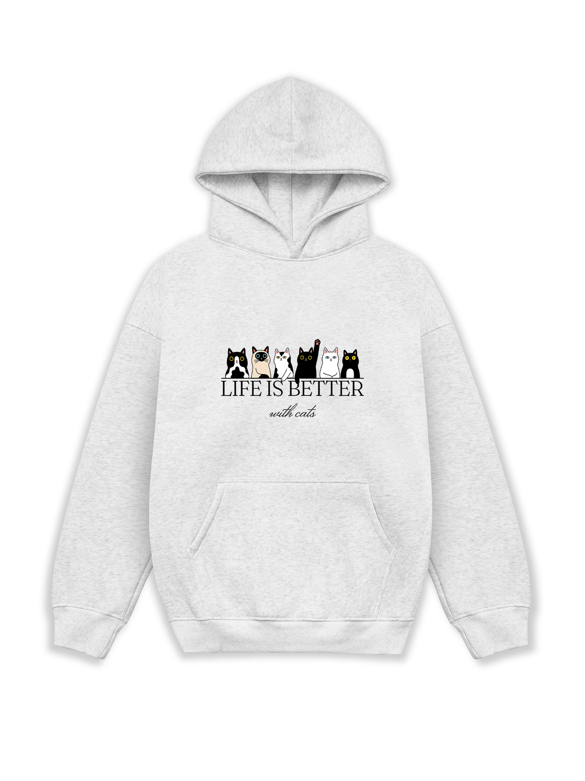 Áo Hoodie Nỉ Hai Da Life Is Better With Cats