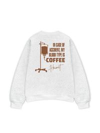 Áo Sweater Nỉ Hai Da  Blood Type Is Coffee