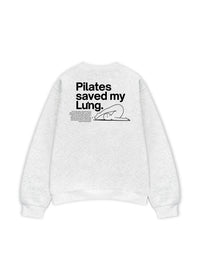 Áo Sweater Nỉ Hai Da  Pilates Saved My Lưng