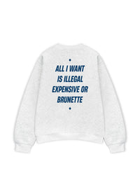 Áo Sweater Nỉ Hai Da  All I Want Is Illegal Expensive Or Brunette