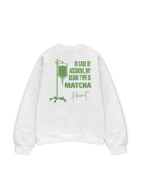 Áo Sweater Nỉ Hai Da Blood Type Is Matcha