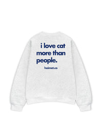 Áo Sweater Nỉ Hai Da I Love Cat