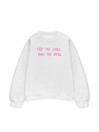 Áo Sweater Nỉ Hai Da  Tập Chill Đau Real