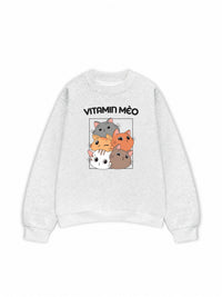 Áo Sweater Nỉ Hai Da Vitamin Mèo