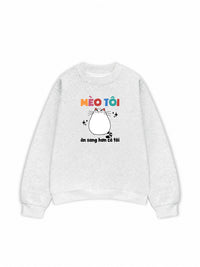 Áo Sweater Nỉ Hai Da Mèo Ăn Sang Hơn Tôi