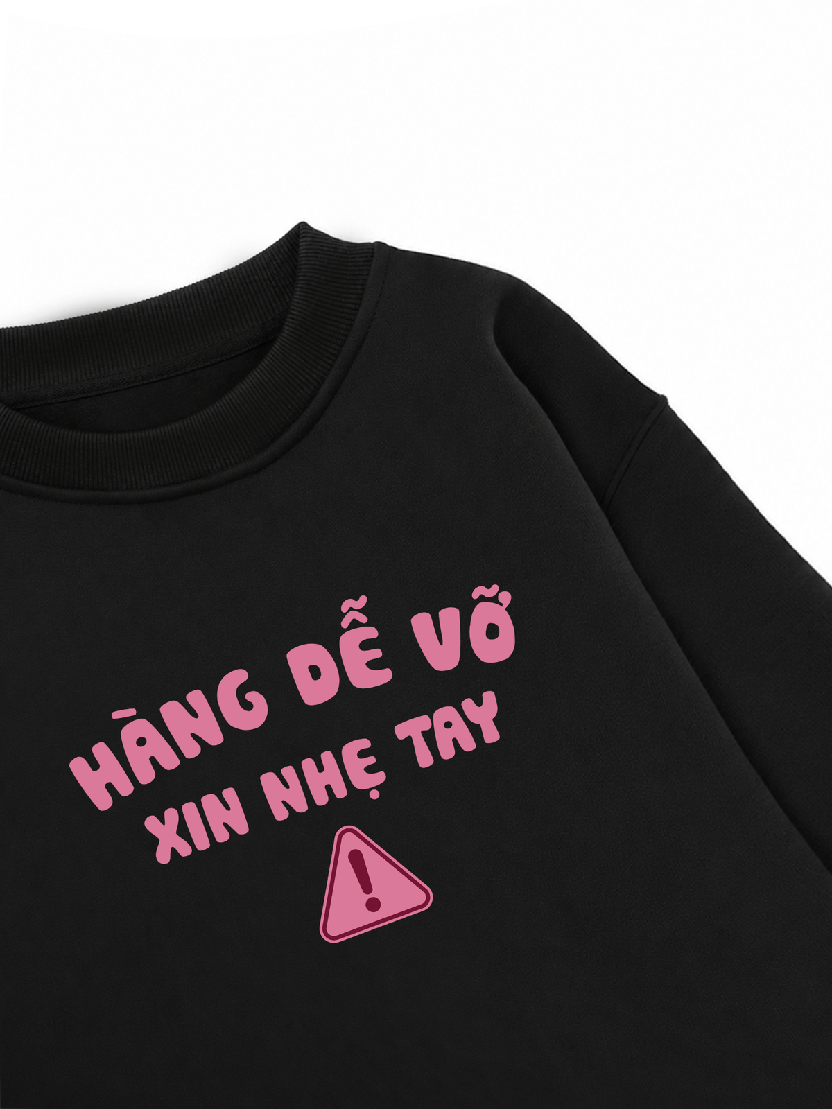 Áo Sweater Nỉ Hai Da Cẩn Thận Vỡ