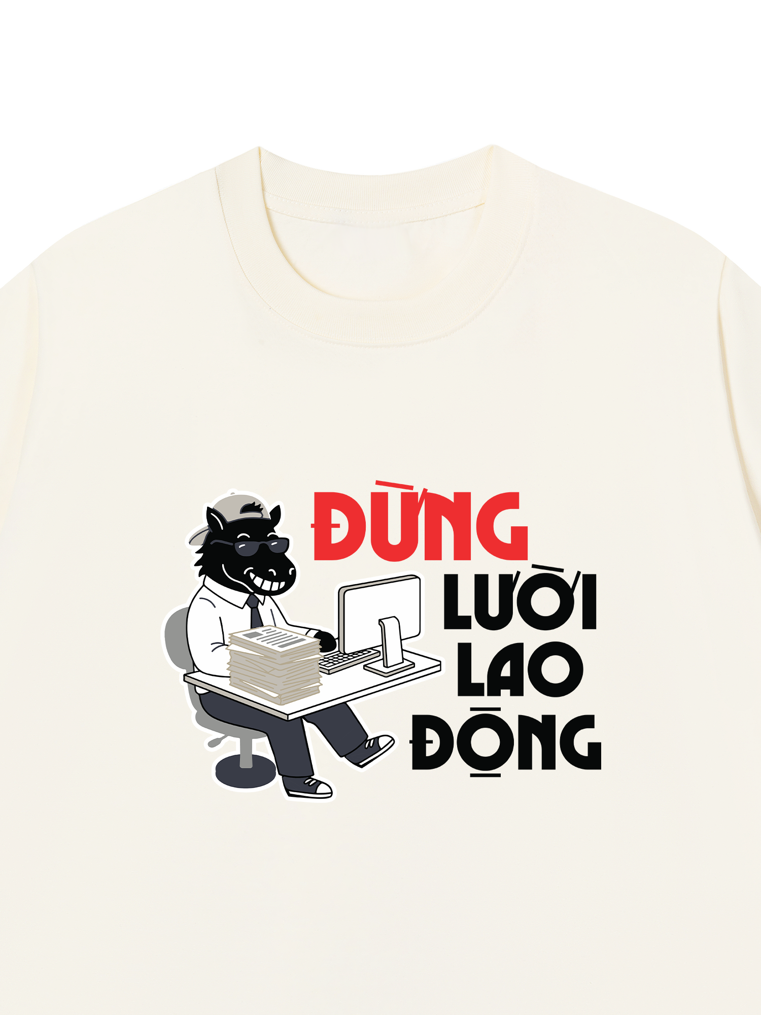 Áo Thun Relaxed Fit Đừng Lười Lao Động