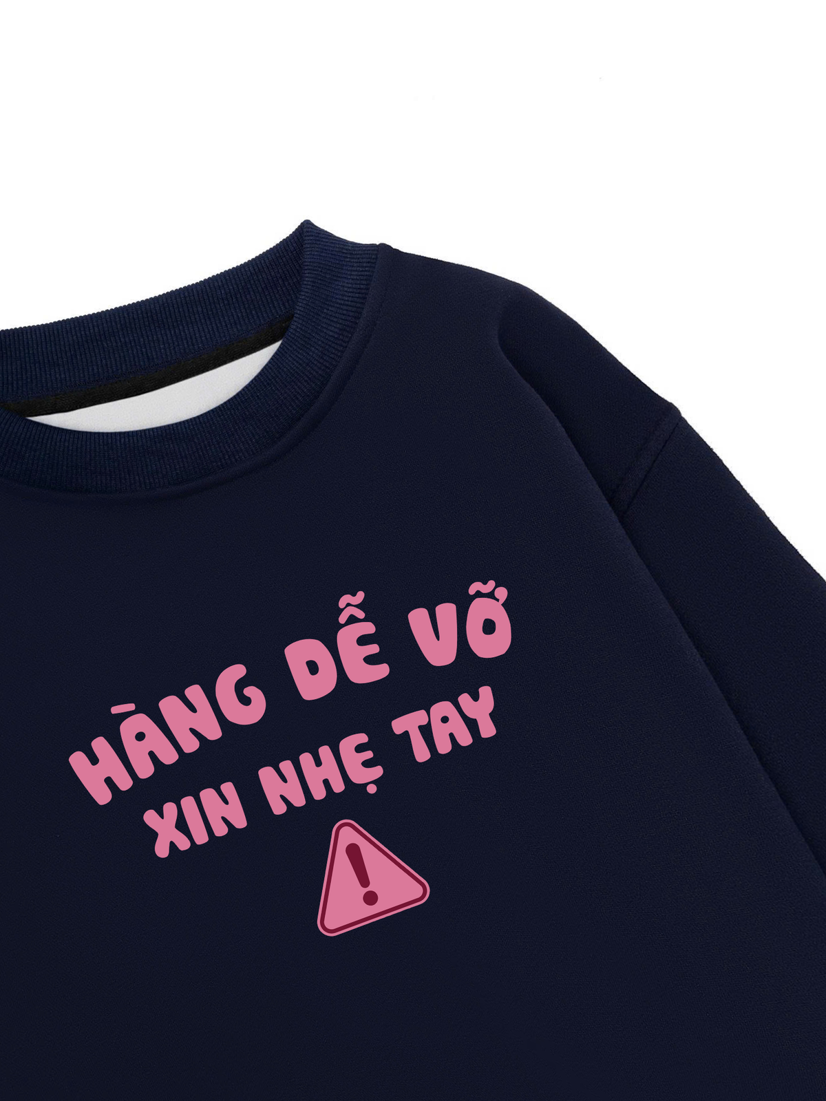 Áo Sweater Nỉ Hai Da Cẩn Thận Vỡ