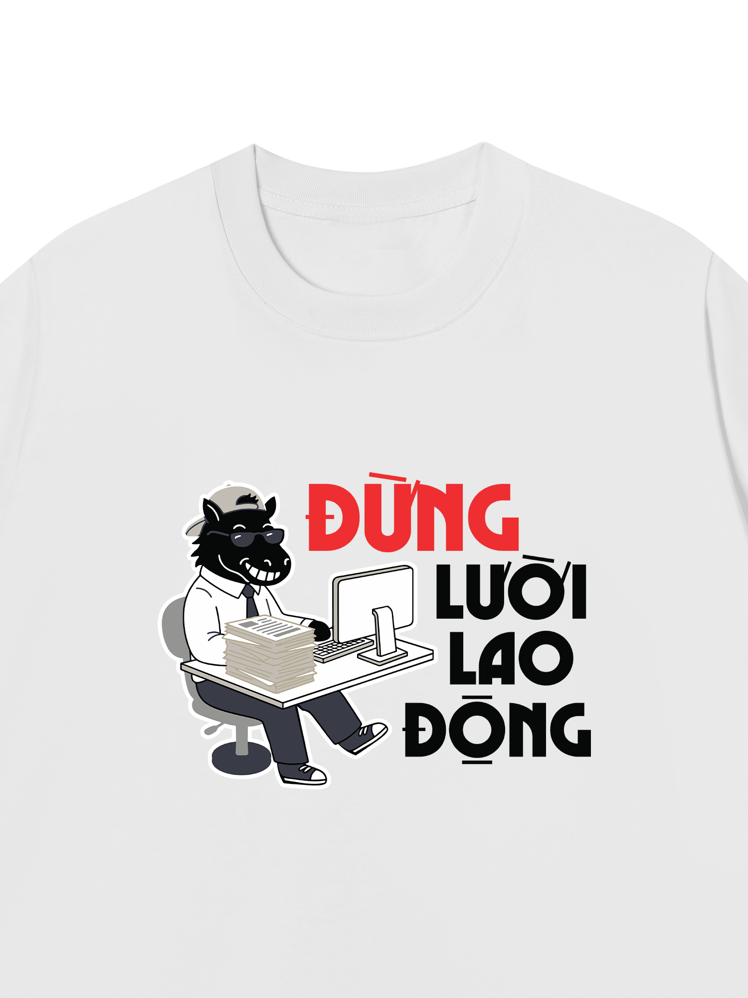 Áo Thun Relaxed Fit Đừng Lười Lao Động