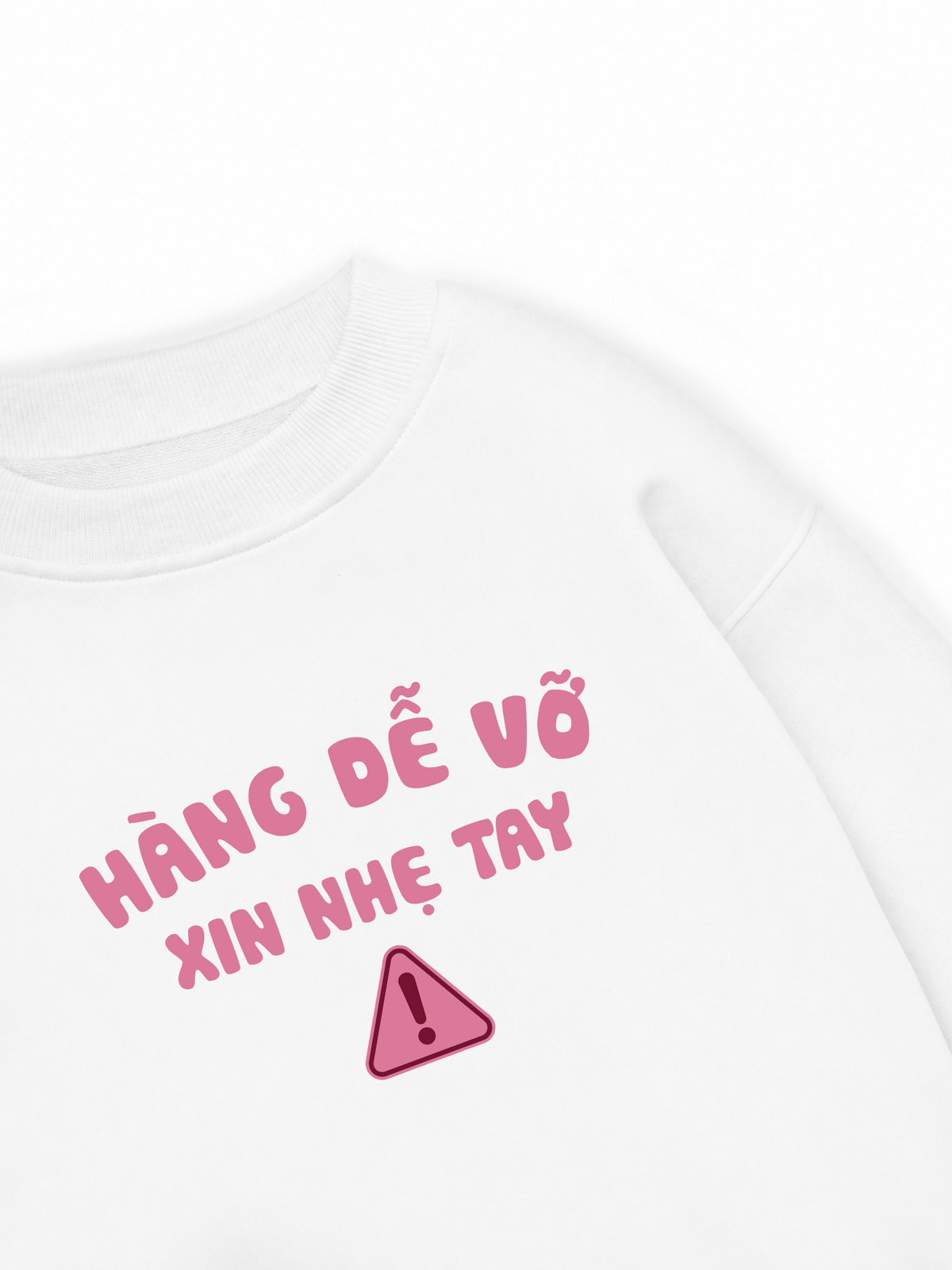 Áo Sweater Nỉ Hai Da Cẩn Thận Vỡ