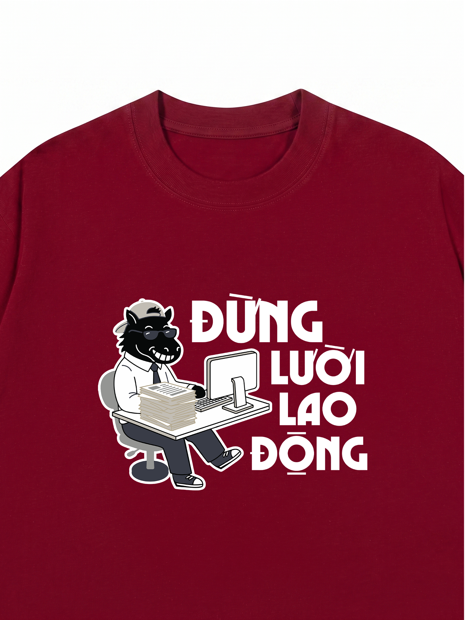 Áo Thun Relaxed Fit Đừng Lười Lao Động